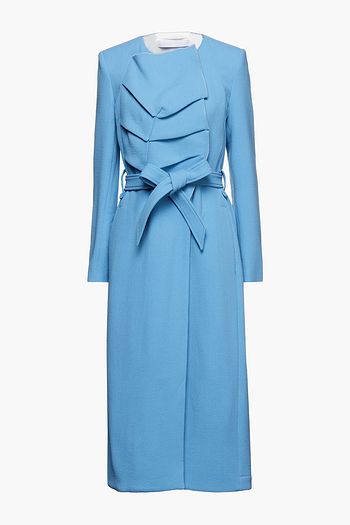 ROLAND MOURET Edintore pleated wool-crepe coat