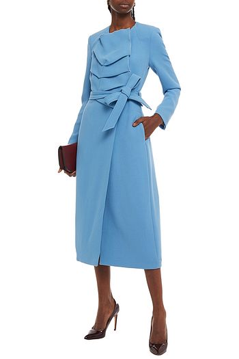 ROLAND MOURET Edintore pleated wool-crepe coat