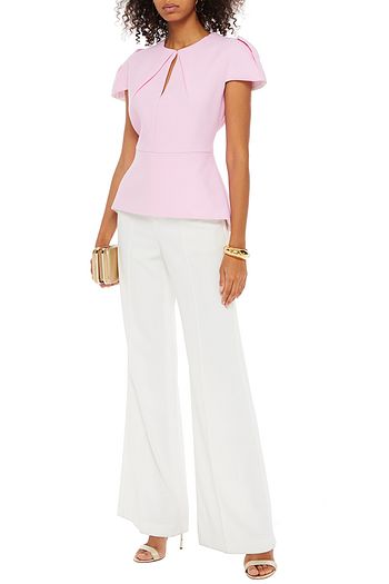 ROLAND MOURET Wern pleated wool-crepe top