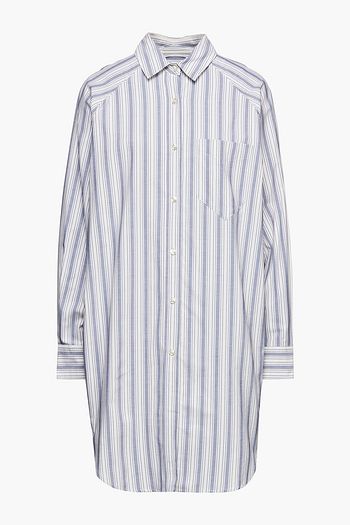 ISABEL MARANT ÉTOILE Striped cotton-poplin mini shirt dress
