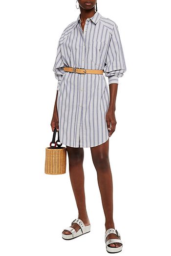 ISABEL MARANT ÉTOILE Striped cotton-poplin mini shirt dress