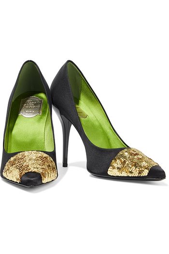ROGER VIVIER Sequin-embellished satin pumps