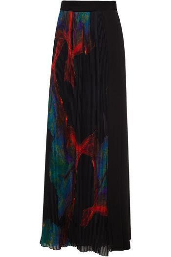 JUST CAVALLI Crepe-paneled printed georgette maxi skirt