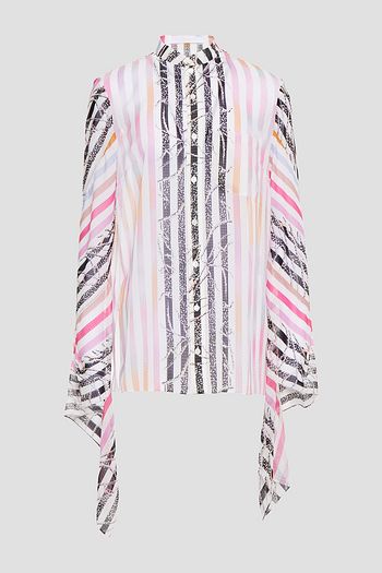 ROLAND MOURET Damara striped chiffon shirt