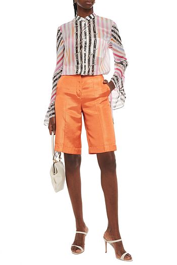 ROLAND MOURET Damara striped chiffon shirt