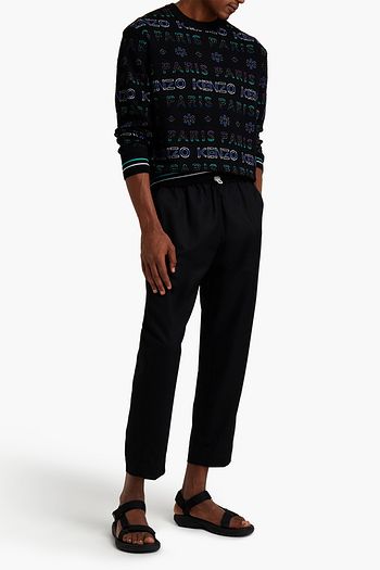 KENZO Metallic jacquard-knit wool-blend sweater