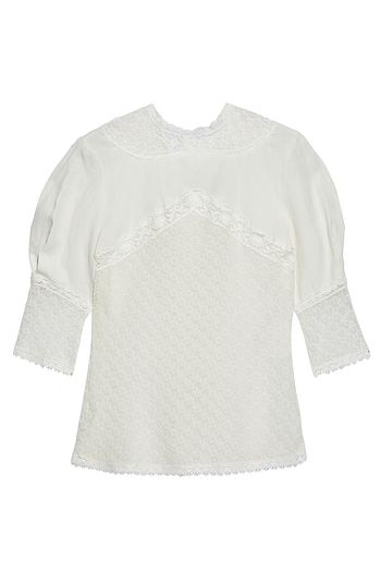 ISABEL MARANT Lyndon crocheted lace-paneled linen top