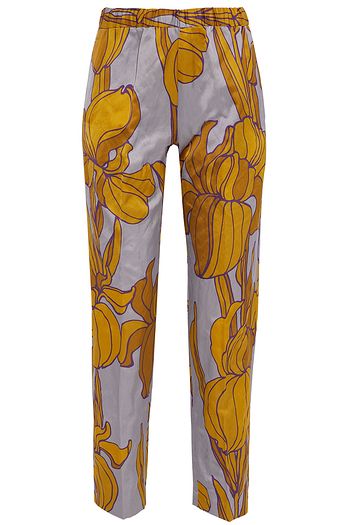DRIES VAN NOTEN Palmira floral-print satin straight-leg pants