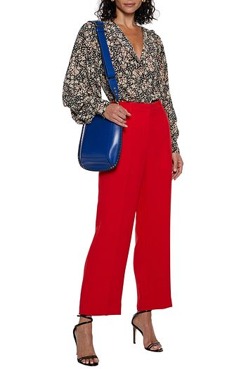 ISABEL MARANT Berny shirred printed stretch-silk blouse