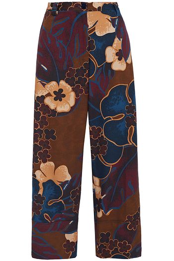 DRIES VAN NOTEN Paroval cropped printed high-rise straight-leg jeans