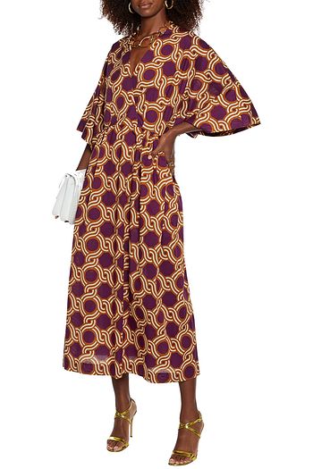 DRIES VAN NOTEN Doose wrap-effect printed cotton-voile midi dress