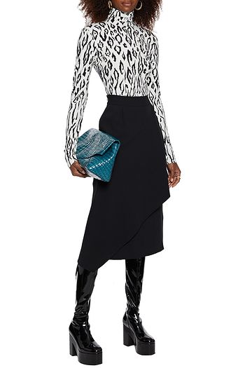 DRIES VAN NOTEN Seniz layered crepe midi skirt