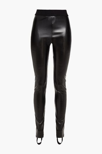 JUST CAVALLI Faux leather stirrup leggings