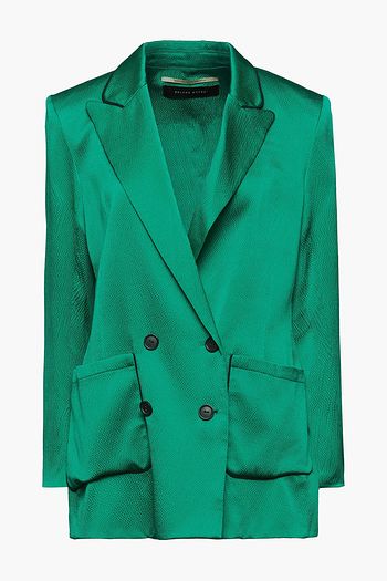ROLAND MOURET Talbot double-breasted hammered silk-blend satin blazer