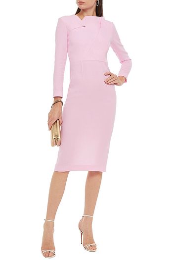 ROLAND MOURET Norsey pleated crepe midi dress