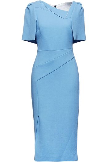 ROLAND MOURET Fenton pleated wool-crepe dress