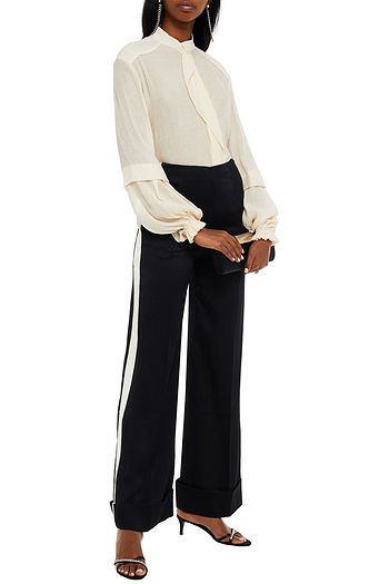 ROLAND MOURET Edgar draped crepon blouse