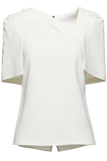 ROLAND MOURET Lynn pleated stretch-crepe top