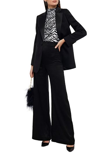 16ARLINGTON Satin-crepe flared pants