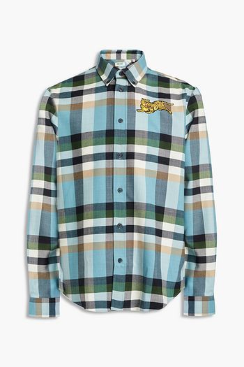 KENZO Embroidered checked jacquard shirt