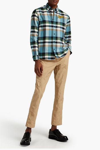 KENZO Embroidered checked jacquard shirt
