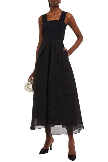 ROLAND MOURET Mulligan flared silk-blend organza maxi skirt
