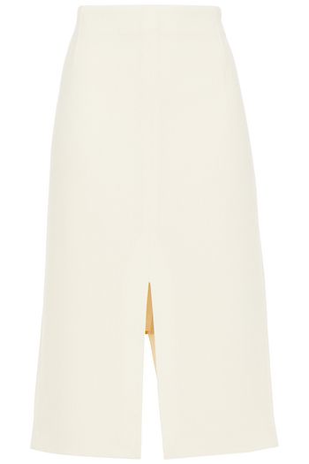 ROLAND MOURET Moka wool-crepe midi pencil skirt