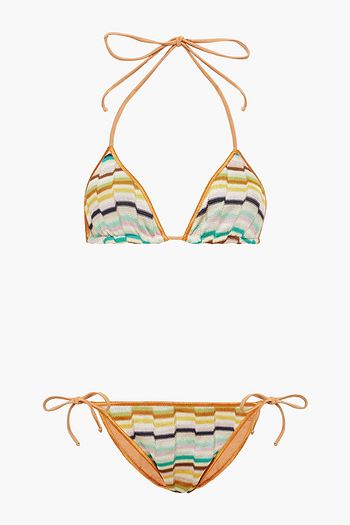 MISSONI MARE Crochet-knit halterneck triangle bikini