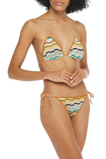 MISSONI MARE Crochet-knit halterneck triangle bikini