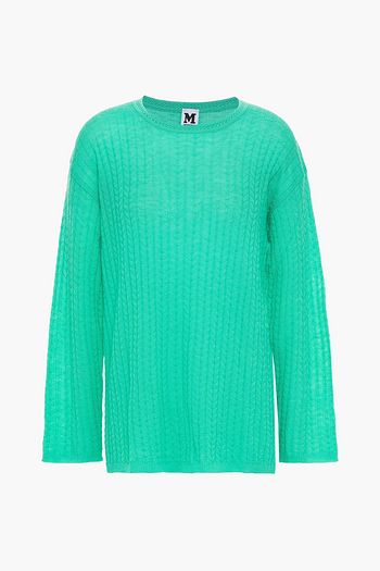 M MISSONI Pointelle-trimmed ribbed wool sweater