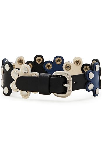 RED(V) Flower Puzzle leather bracelet