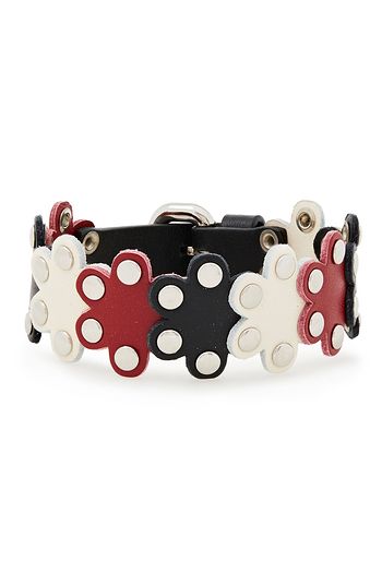 RED(V) Flower Puzzle leather bracelet