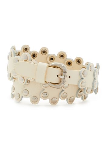 RED(V) Flower Puzzle leather wrap bracelet