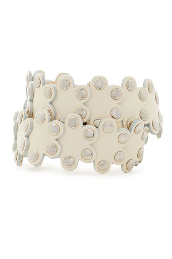 RED(V) Flower Puzzle leather wrap bracelet