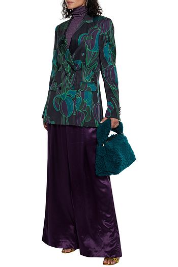DRIES VAN NOTEN Balto double-breasted floral-print satin blazer