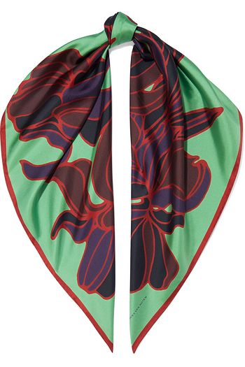 DRIES VAN NOTEN Flounce floral-print silk-twill scarf