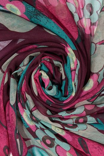DRIES VAN NOTEN Fingerplant frayed floral-print silk and modal-blend scarf