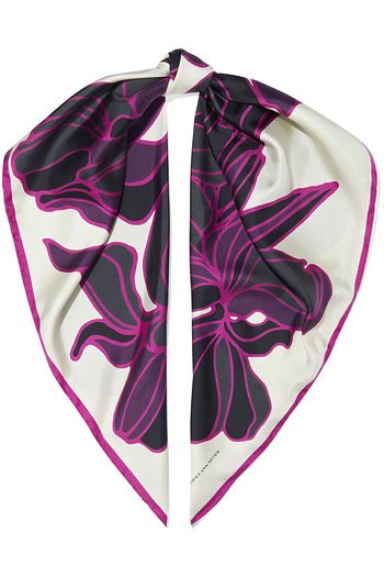 DRIES VAN NOTEN Flounce floral-print silk-twill scarf