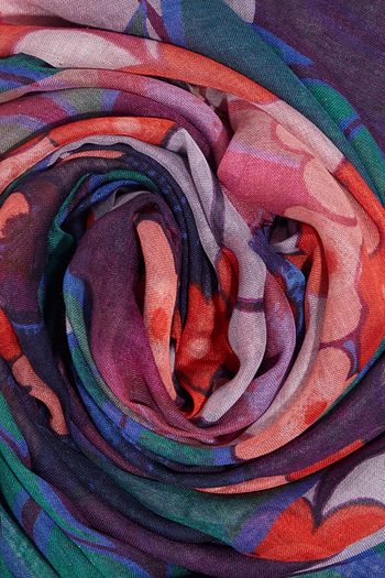 DRIES VAN NOTEN Fingerplant frayed floral-print silk and modal-blend scarf