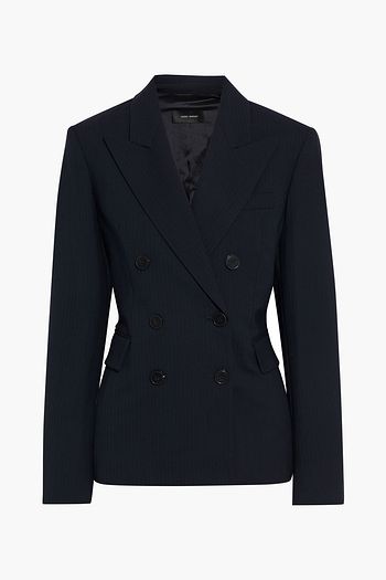 ISABEL MARANT Helsey double-breasted pinstriped wool-blend blazer