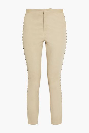 ISABEL MARANT Pretley cropped whipstitched leather skinny pants