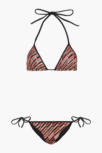 MISSONI MARE Crochet-knit halterneck triangle bikini