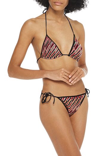 MISSONI MARE Crochet-knit halterneck triangle bikini