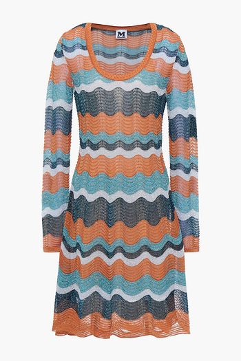 M MISSONI Metallic crochet-knit mini dress