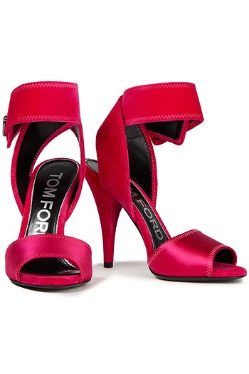 TOM FORD Sandalen aus Samt mit Satineinsatz
