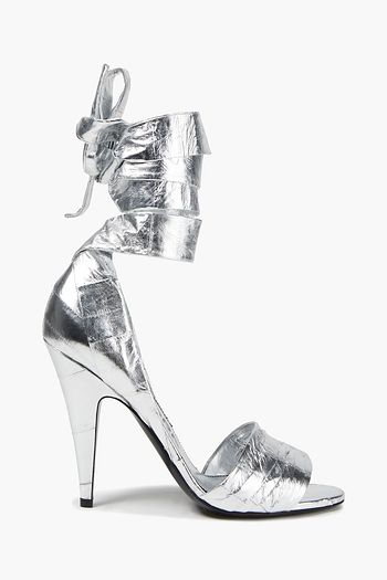 TOM FORD Sandalen aus Aalleder mit Metallic-Effekt und Falten