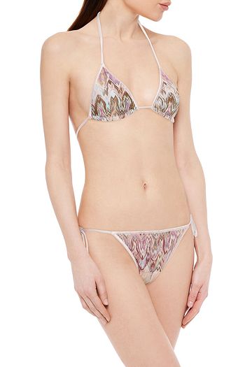 MISSONI MARE Crochet-knit halterneck triangle bikini
