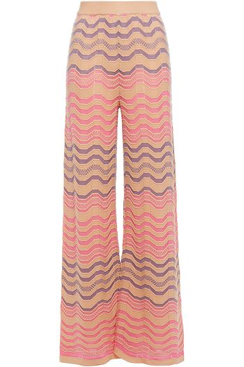 M MISSONI Crochet-knit wool wide-leg pants