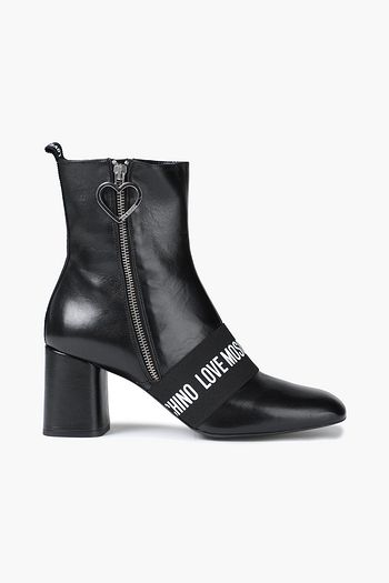 LOVE MOSCHINO Printed leather ankle boots