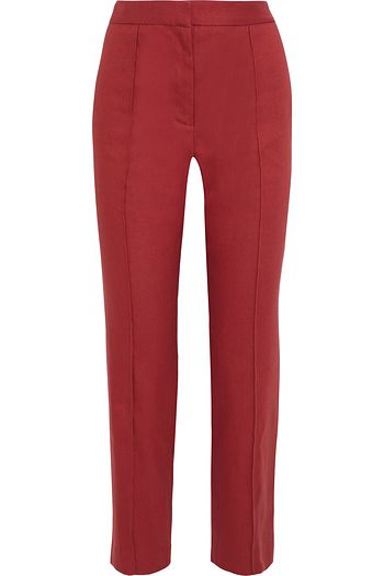 ADAM LIPPES Cropped hemp-blend canvas slim-leg pants